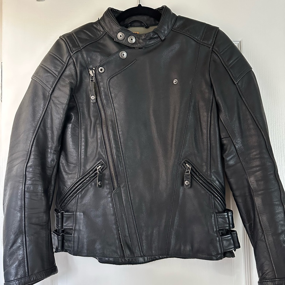 REV'IT! Black All Leather Women's Motorcycle Jacket Size 36